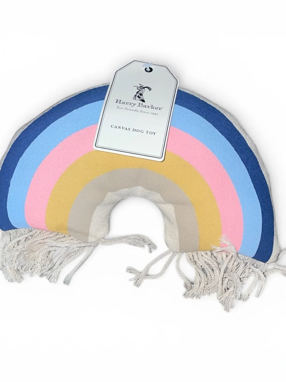 Harry Barker Rainbow Canvas Dog Toy NWT Boho Pet Toy Fringe